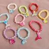 Pulsera de cuentas de cristal de imitación nueva Pulsera arcoíris para niños Pulsera de concha Pulsera de cola de sirena Pulsera de mariposa Pulsera para niños