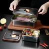Acero inoxidable caja cuadrada pequeña cuadrado crisper caja de almacenamiento para refrigerador con tapa sellada a prueba de fugas caja de muestra caja bento