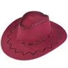 Sombrero de vaquero de mezclilla occidental para hombre y mujer, gamuza vintage con cuerda a prueba de viento, ala grande, protección solar, sombrero para el sol, sombrero de viaje para lugares pintorescos