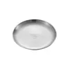 Plato Redondo de Acero Inoxidable 302 Estilo Coreano para Restaurantes de Barbacoa, Uso Doméstico, Plato Plano Bajo para Restaurante Comercial, Plato para Huesos, Bandeja Plana Dorada
