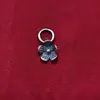 Pingente de flor de pêssego em prata pura S925, acessório de pulseira de cristal para mulheres, acessório de joia de miçangas DIY, flor de pêssego