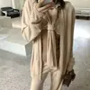 ASM A/Estilo Artístico Muy Sofisticado 26/2 Tejido Fino Corbata 100% Lana con Tacto Relajado, Conjunto Largo/Corto Tejido para Mujer