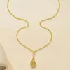 Colar de Raquete de Tênis Transfronteiriço Europeu e Americano Novo Pingente de Cobre com Zircônia Banhado a Ouro 14K Corrente de Clavícula Personalizada Estilo Hong Kong para Homens e Mulheres