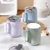 Vaso de Agua con un Toque de Lujo Ligero y de Alta Gama para Oficinistas y Estudiantes, Taza de Acero Inoxidable con Alto Valor Estético para Chicas, Vaso de Agua Aislado con Popote