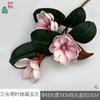 Três cabeças com folhas pintura Magnólia mão Magnólia casa sala de estar decoração flor artificial rua comercial janela flor de seda