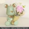 Adornos de oso de flores para escritorio, sala de estar, gabinete de vinos, luz de lujo, decoración del hogar de alta gama, artesanía de resina, regalos, adornos