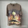 Marca Americana da Moda Tops de Verão para Casal Estampado com Strass Emoção Mista Camiseta de Manga Curta Ins