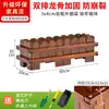 Caja de Flores de Madera Carbonizada Anticorrosiva para Plantación de Balcón Exterior, Cubo de Flores de Madera, Maceta de Jardinería, Jardinera Rectangular Grande para Flores