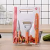Abridor de Latas em Forma de Cabaça, Descascador de Frutas, Tábua de Corte Conjunto de 4 Peças, Utensílios de Cozinha Embalados a Vácuo, Conjunto de Facas para Comida de Bebê de 4 Peças