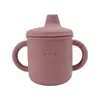 Taza de Aprendizaje para Bebés con Popote de Silicona Taza de Beber Agua con Tapa Antipolvo y Anticaídas Taza para Snacks de Silicona de Grado Alimenticio Punto Transfronterizo