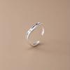 Anillo de Plata de Ley 925 con Patrón de Ola y Zirconias para Mujer, Estilo Minimalista, Adecuado para Desplazamientos, Estilo Nicho Ins, Anillo Versátil y Sencillo