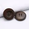 Botões de Madeira de Quatro Furos com Bordas Largas e Finas, Bordas Chanfradas e Linhas Pontilhadas, com Logo Personalizado Gravado a Laser, para Camisas e Cardigans, Botões Decorativos Costurados à Mão