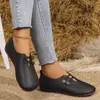 Comercio Exterior Zapatos Planos de Piel Suave Suela Suave Sencillos Talla Grande Nueva Moda Verano Corte Bajo Mocasines para Mamá Zapatos de Mujer Casuales