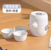 Juego de té de viaje transfronterizo, traje de una tetera y tres tazas, regalo de mano, portátil para exteriores, tetera, kung fu, caja de drenaje de té, juego de té