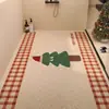 Tapete de Chão para Banheiro Círculo de Seda Roupa de Natal Resistente ao Desgaste Antiderrapante Tapete de Chão Box de Banho Cortável Resistente à Sujeira Fácil de Cuidar Tapete de Chão Drenante