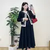 Vestido Xuemefu para Mujeres Embarazadas 2024 Otoño e Invierno Nuevo Estilo Francés Elegante Chanel Chaqueta de Punto Vestido Chaleco Adelgazante de Moda