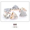 Diamante de Imitación Triangular de Cristal con Garra 18mm Accesorio para Ropa Bolso Zapato Base Dorada con Agujero para Coser a Mano Diamante de Imitación Estilo Ins