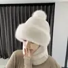 Chapéu Masculino de Inverno para Ciclismo Máscara Fria Cachecol de Pescoço Quente de Inverno Chapéu Pulôver Chapéu Espesso à Prova de Vento com Forro de Lã Proteção de Orelha para Mulheres