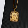 Cruz de Oração com Pingente Banhado a Ouro Cheio de Diamantes Popular Europeu e Americano Temu Colar Hip-Hop Personalizado de Nicho Joias