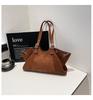 Bolsa Tote Estilo Retrô Grande Capacidade Bolsa de Mão Feminina Outono e Inverno 2025 Nova Camurça Casual Bolsa de Ombro para o Dia a Dia