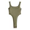 Europeu e americano menina quente elástico europeu e americano sexy menina quente gola quadrada slim-fit camisola topo cintura-exposto interior macacão colete