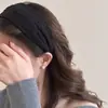 Faixa de cabelo de chiffon com aba larga para mulheres, nova faixa de cabeça de alta qualidade Sense 2025, estampa de pressão para lavagem de cabelo, acessório de cabeça alto craniano