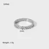 Anillo de Acero Inoxidable con Patrón de la Gran Muralla Minimalista Más Vendido Transfronterizo Ins Anillo Impermeable de Oro de 18K Joyería de Gama Alta de Nicho para Mujeres