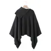 Z Estilo Europeo Transfronterizo 2026 Nueva Moda Elegante Ropa para Mujer al por Mayor Abrigo con Capa de Cuello Asimétrico 6771129