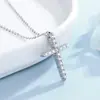 Accesorios de Moda Collar con Colgante de Cruz de Plata S925 para Mujer, Estilo de Gama Alta de Nicho con Colgante de Circonita, Joyería de Plata con Colgante Único al por Mayor