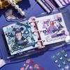 Etiqueta adhesiva para tarjetas de Corea del Sur, material adhesivo láser colorido, decoración artesanal, impresión de pegatinas con personajes de dibujos animados