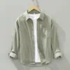 Comercio Exterior Transfronterizo Dropshipping Aliexpress Más Vendido Alta Calidad Primavera Algodón Lavado Camisa Casual Versátil Camisa Chaqueta para Hombre
