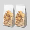 Bolsas Sellables Transparentes Esmeriladas Estilo Acordeón, Bolsas para Galletas de Copo de Nieve, Bolsas de Plástico Autoportantes para Alimentos, Bolsas para Empaquetar Snacks de Repostería