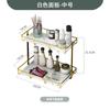 Tocador de lujo ligero de doble capa Estante de almacenamiento dorado Escritorio de tocador Lavabo para cosméticos Estante de almacenamiento para baño