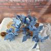 Decoración de boda de hoja de pájaro azul artificial techo de salón de bodas camino principal flor falsa hoja de peonía comercio exterior Hogar flor de seda hoja de fuegos artificiales