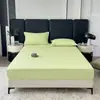 Sábana Bajera de una Pieza Estilo Japonés Color Sólido Algodón con Aloe Vera Cubierta de Cama a Prueba de Polvo Protector de Colchón Todo Incluido Cubierta Antideslizante para Colchón