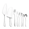 Pala para pastel de acero inoxidable herramienta para hornear juego de cuchillo tenedor cuchara para pastel cuchillo para pizza juego de pala para pastel tenedor LOGOTIPO