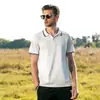 Camisas Polo de Verano al por Mayor de Manga Corta para Jóvenes Casual de Negocios Camisetas de Seda Helada Rayadas Simples Cuello de Solapa Camisas Base
