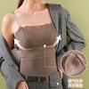 Top Cálido de Terciopelo Camisola de Encaje para Mujer Cinturón Almohadilla para el Pecho Anti-Luz Top Tubo Básico con Forro Polar Ropa Interior Hermosa para la Espalda