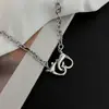 Collar de Corazón Abrible Estilo Hip-Hop Punk Moderno Europeo y Americano, Collar Sencillo y Genial con Forma de Corazón para Clavícula para Mujer