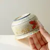 Tigela de Cerâmica com Tampa para Uso Doméstico, Glacê de Caramelo Dinastias Tang e Song, Orquídea Borboleta Pintada à Mão, Tigela com Tampa Estilo Antigo para Preparar Chá