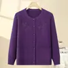 Ropa de otoño para mujeres mayores, estilo abuela de mediana edad y mayor, suéter de punto casual, prenda interior, top cárdigan para madre mayor