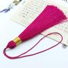 Borla redonda de 12 cm con hilo dorado, estilo chino, hecha a mano, marcapáginas, borla, flecos, caja de regalo, colgante de abanico, adornos decorativos