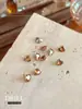 Punto Maillard Base Cónica Zircón Color Champaña Corazón Estéreo Azúcar de Roca Huevo de Paloma Joyería para Uñas Decoración de Uñas Diamante Al por Mayor