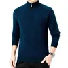Suéter de Tricô Masculino 2025 Outono/Inverno Novo Gola Alta Meia Grossa Quente Casual Moda Suéter para Homens