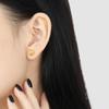 Estilo coreano ins diseño nicho flor rosa acero titanio chapado en oro arete para cartílago de la oreja moda personalidad femenina todo-fósforo joyería para la oreja