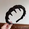 Diadema de terciopelo con estampado de leopardo y dientes estilo coreano, nuevo modelo otoño 2026, diadema antideslizante para lavarse la cara, accesorio para el cabello de alta presión craneal para mujeres