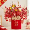 Celebración de Inauguración de Año Nuevo, Decoración de Cubo de Bendición de Boda, Cubo de Abrazo de Acebo, Cubo de Fortuna Roja, Adorno de Cubo de Bendición, Decoración de Casa Nueva