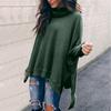 Comercio exterior otoño e invierno cuello de pelo suéter holgado de manga larga con abertura irregular para mujer YY0012