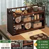 Estante de almacenamiento de encimera estilo chino, estante para tazas de té de escritorio, estante de exhibición multifuncional, pequeño estante de té de mesa, estante de almacenamiento para mesa de té