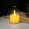 Lámpara de vela electrónica led cubierta de plástico cubierta de vidrio taza integrada buscar atmósfera romántica de boda lámpara de llama oscilante